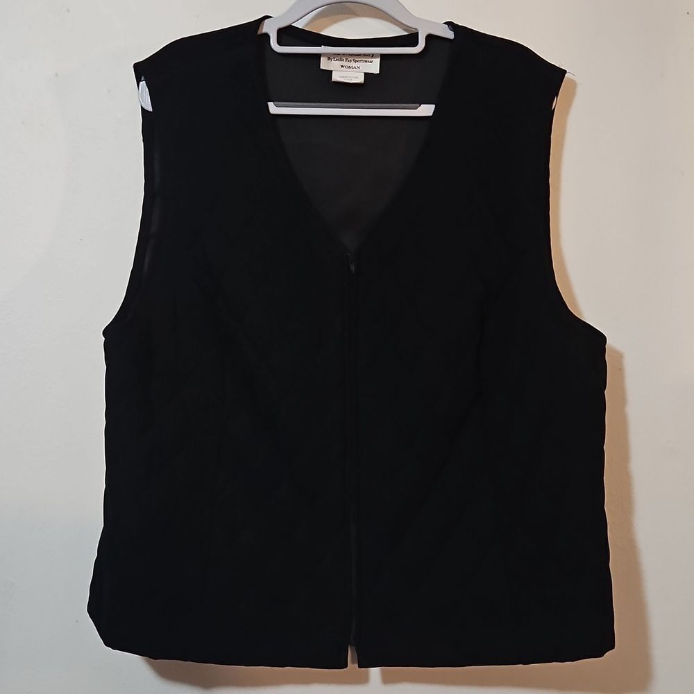 HABERDASHERY by  LESLIE FAY SPORTWEAR  WOMAN  VEST 1X BLACK